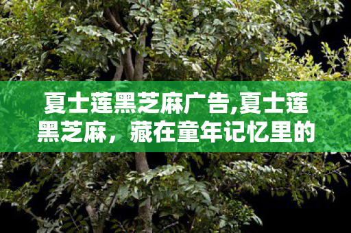 夏士莲黑芝麻广告,夏士莲黑芝麻,藏在童年记忆里的乌亮护发小秘密 夏士莲黑芝麻广告,夏士莲黑芝麻,藏在童年记忆里的乌亮护发小秘密
