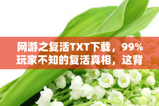 网游之复活TXT下载,99%玩家不知的复活真相,这背后藏着多少扎心秘密? 网游之复活TXT下载,99%玩家不知的复活真相,这背后藏着多少扎心秘密?