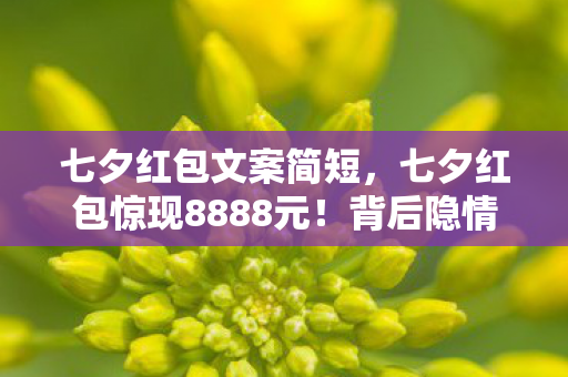 七夕红包文案简短，七夕红包惊现8888元！背后隐情曝光，策划组竟为此吵翻天！