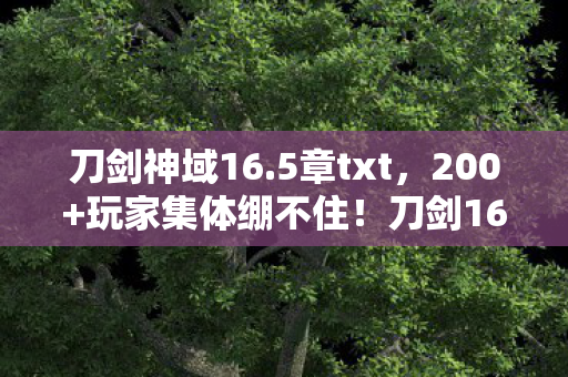 刀剑神域16.5章txt,200+玩家集体绷不住!刀剑16.5剧情疑云,是BUG还是官方恶作剧? 刀剑神域16.5章txt,200+玩家集体绷不住!刀剑16.5剧情疑云,是BUG还是官方恶作剧?