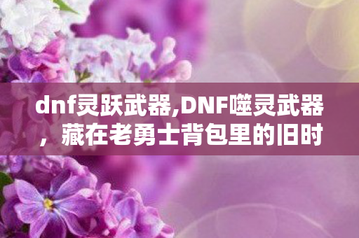 dnf灵跃武器,DNF噬灵武器,藏在老勇士背包里的旧时代战斗印记 dnf灵跃武器,DNF噬灵武器,藏在老勇士背包里的旧时代战斗印记