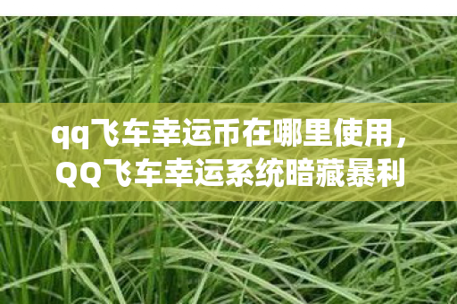 qq飞车幸运币在哪里使用,QQ飞车幸运系统暗藏暴利密码,300%返利神话背后,95后玩家正用玄学撬动千万级市场 qq飞车幸运币在哪里使用,QQ飞车幸运系统暗藏暴利密码,300%返利神话背后,95后玩家正用玄学撬动千万级市场