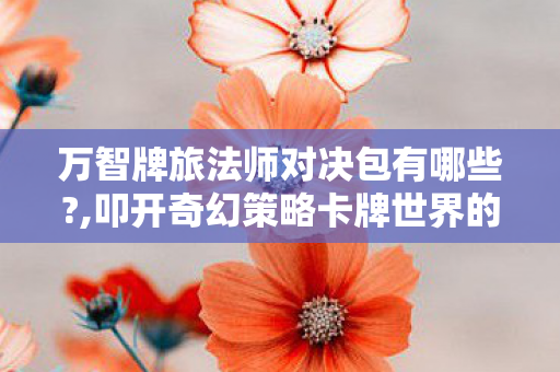 万智牌旅法师对决包有哪些?,叩开奇幻策略卡牌世界的第一扇门