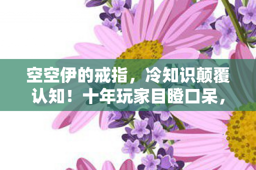 空空伊的戒指,冷知识颠覆认知!十年玩家目瞪口呆,新手教程竟藏着惊天秘密? 空空伊的戒指,冷知识颠覆认知!十年玩家目瞪口呆,新手教程竟藏着惊天秘密?