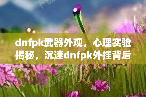 dnfpk武器外观,心理实验揭秘,沉迷dnfpk外挂背后,多巴胺陷阱细思极恐 dnfpk武器外观,心理实验揭秘,沉迷dnfpk外挂背后,多巴胺陷阱细思极恐