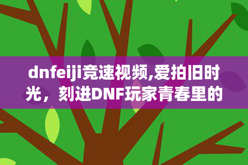 dnfeiji竞速视频,爱拍旧时光,刻进DNF玩家青春里的创作记忆 dnfeiji竞速视频,爱拍旧时光,刻进DNF玩家青春里的创作记忆