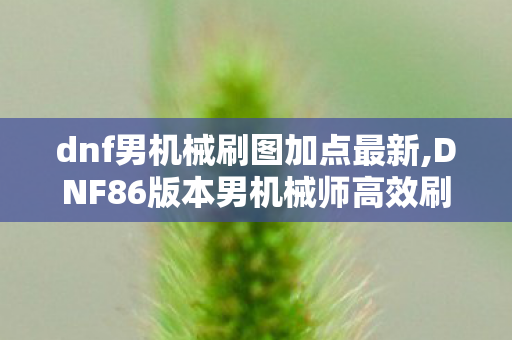 dnf男机械刷图加点最新,DNF86版本男机械师高效刷图加点指南 适配多流派玩法