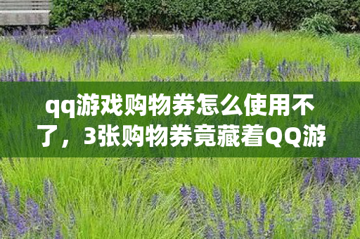 qq游戏购物券怎么使用不了,3张购物券竟藏着QQ游戏十年秘密?老玩家看完集体破防! qq游戏购物券怎么使用不了,3张购物券竟藏着QQ游戏十年秘密?老玩家看完集体破防!