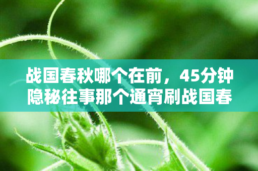 战国春秋哪个在前，45分钟隐秘往事那个通宵刷战国春秋的夜晚，我哽咽着说再见
