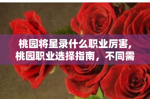 桃园将星录什么职业厉害,桃园职业选择指南,不同需求下的强势职业盘点 桃园将星录什么职业厉害,桃园职业选择指南,不同需求下的强势职业盘点