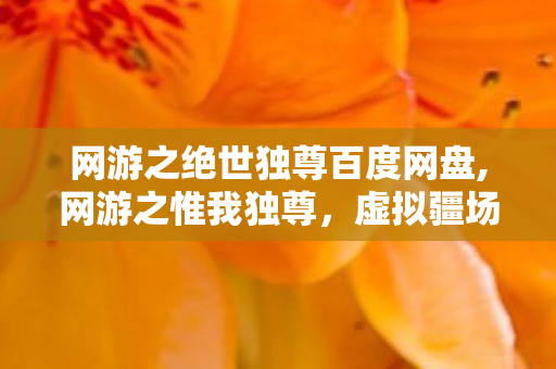 网游之绝世独尊百度网盘,网游之惟我独尊,虚拟疆场的热血成长纪事 网游之绝世独尊百度网盘,网游之惟我独尊,虚拟疆场的热血成长纪事