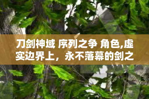 刀剑神域 序列之争 角色,虚实边界上,永不落幕的剑之序章 刀剑神域 序列之争 角色,虚实边界上,永不落幕的剑之序章
