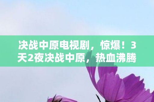 决战中原电视剧,惊爆!3天2夜决战中原,热血沸腾的极致体验全记录! 决战中原电视剧,惊爆!3天2夜决战中原,热血沸腾的极致体验全记录!