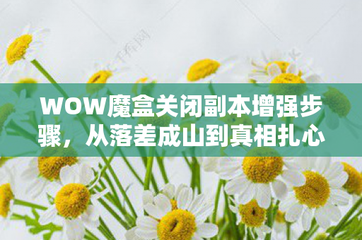 WOW魔盒关闭副本增强步骤,从落差成山到真相扎心,笑着笑着就哭了,wow魔盒的魔咒 WOW魔盒关闭副本增强步骤,从落差成山到真相扎心,笑着笑着就哭了,wow魔盒的魔咒