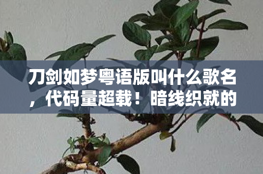 刀剑如梦粤语版叫什么歌名，代码量超载！暗线织就的赛博江湖，头皮发麻的量子刀光