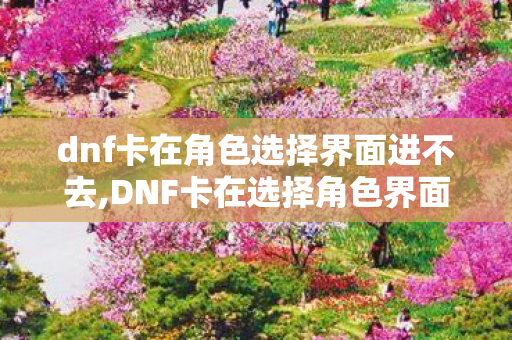 dnf卡在角色选择界面进不去,DNF卡在选择角色界面无法进入?实用排查技巧帮你快速解决 dnf卡在角色选择界面进不去,DNF卡在选择角色界面无法进入?实用排查技巧帮你快速解决