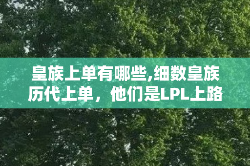 皇族上单有哪些,细数皇族历代上单,他们是LPL上路荣光的拓路人 皇族上单有哪些,细数皇族历代上单,他们是LPL上路荣光的拓路人