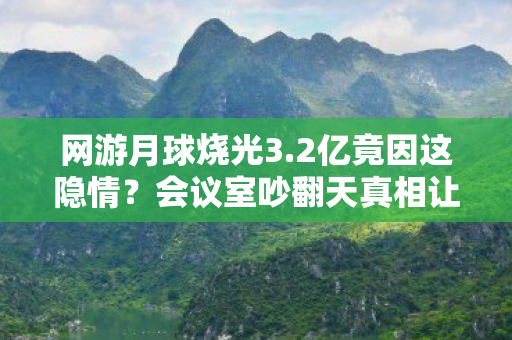 网游月球烧光3.2亿竟因这隐情？会议室吵翻天真相让人吓一跳！