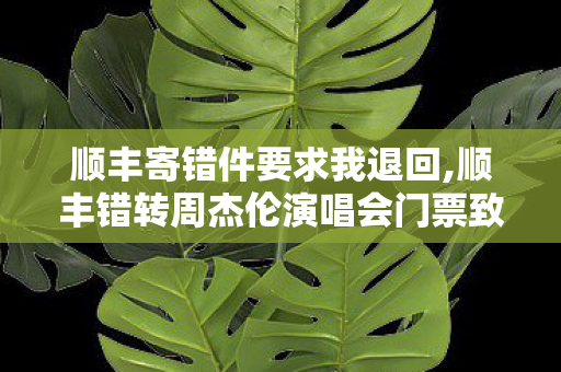 顺丰寄错件要求我退回,顺丰错转周杰伦演唱会门票致过期,粉丝期待落空背后,快递服务待补温情课 顺丰寄错件要求我退回,顺丰错转周杰伦演唱会门票致过期,粉丝期待落空背后,快递服务待补温情课