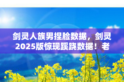 剑灵人族男捏脸数据，剑灵2025版惊现蹊跷数据！老玩家直呼这波情怀杀绝了