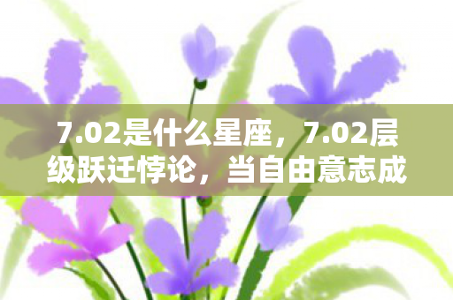 7.02是什么星座，7.02层级跃迁悖论，当自由意志成为命运的提线木偶