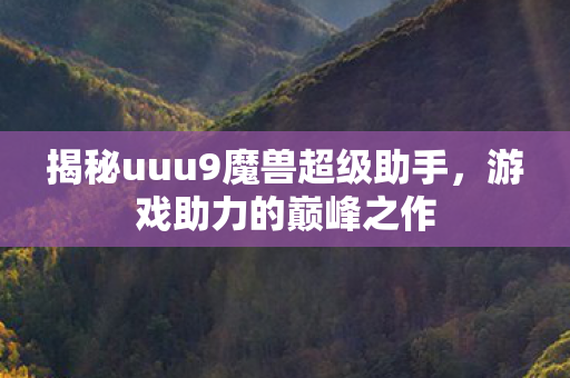 揭秘uuu9魔兽超级助手图片