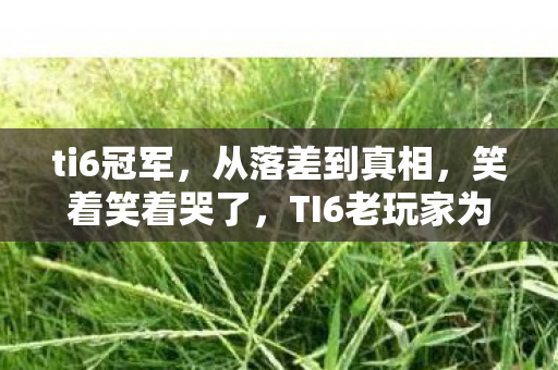 ti6冠军，从落差到真相，笑着笑着哭了，TI6老玩家为何仍难舍这烂摊子？