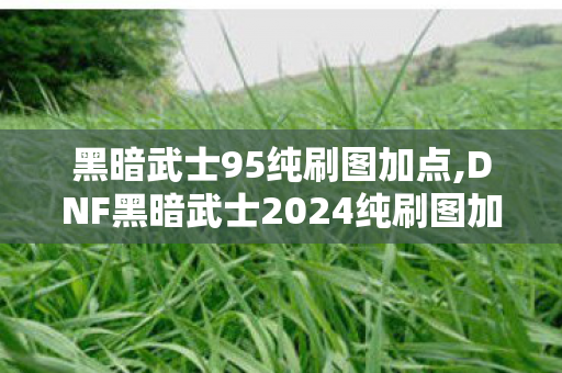 黑暗武士95纯刷图加点,DNF黑暗武士2024纯刷图加点全指南 适配全流派输出效率拉满 黑暗武士95纯刷图加点,DNF黑暗武士2024纯刷图加点全指南 适配全流派输出效率拉满