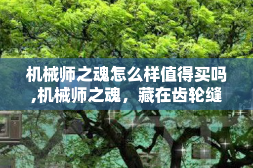 机械师之魂怎么样值得买吗,机械师之魂,藏在齿轮缝隙里的硬核匠心叙事 机械师之魂怎么样值得买吗,机械师之魂,藏在齿轮缝隙里的硬核匠心叙事