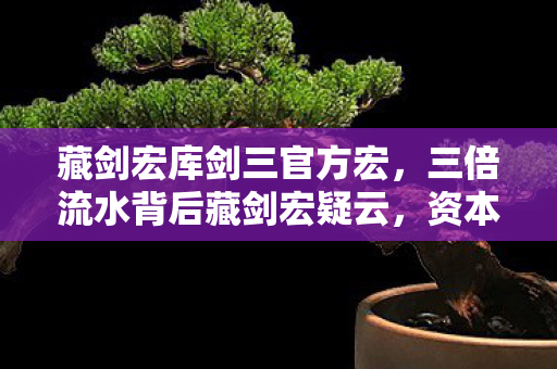 藏剑宏库剑三官方宏,三倍流水背后藏剑宏疑云,资本狂欢下,谁让玩家心寒彻骨? 藏剑宏库剑三官方宏,三倍流水背后藏剑宏疑云,资本狂欢下,谁让玩家心寒彻骨?