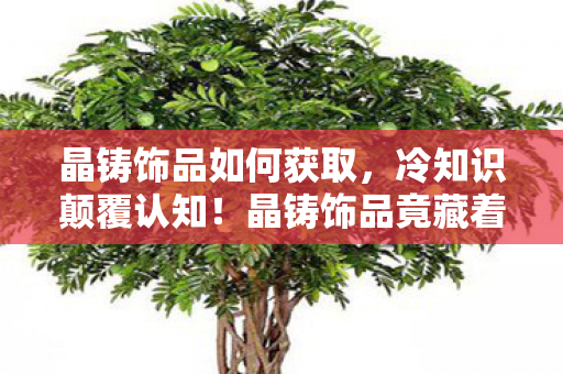 晶铸饰品如何获取,冷知识颠覆认知!晶铸饰品竟藏着目瞪口呆的时间魔法 晶铸饰品如何获取,冷知识颠覆认知!晶铸饰品竟藏着目瞪口呆的时间魔法