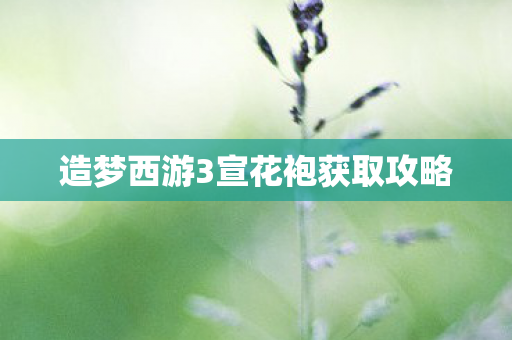 造梦西游3宣花袍获取攻略图片