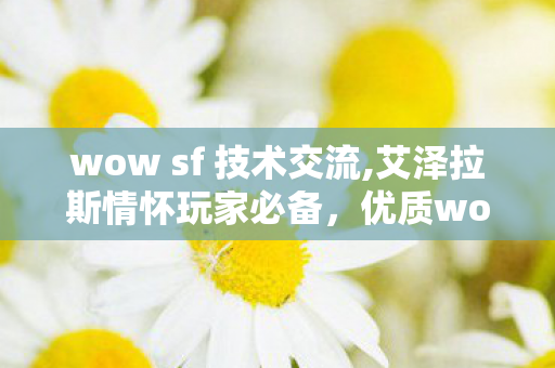 wow sf 技术交流,艾泽拉斯情怀玩家必备，优质wow私服发布网使用全指南