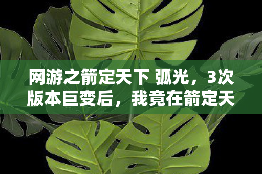 网游之箭定天下 弧光，3次版本巨变后，我竟在箭定天下里挖出惊天隐藏真相！