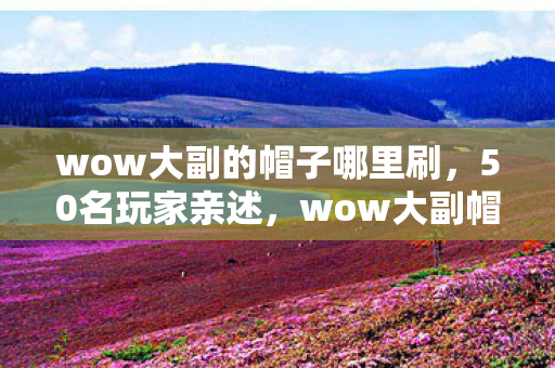 wow大副的帽子哪里刷，50名玩家亲述，wow大副帽子竟藏惊天疑点？大神萌新集体绷不住！