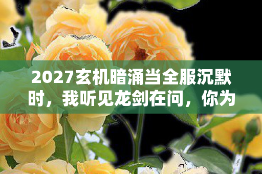 2027玄机暗涌当全服沉默时,我听见龙剑在问,你为何而战? 2027玄机暗涌当全服沉默时,我听见龙剑在问,你为何而战?