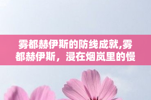 雾都赫伊斯的防线成就,雾都赫伊斯,浸在烟岚里的慢调港湾 雾都赫伊斯的防线成就,雾都赫伊斯,浸在烟岚里的慢调港湾