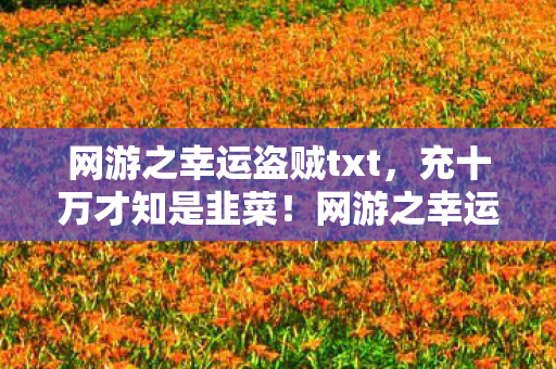 网游之幸运盗贼txt,充十万才知是韭菜!网游之幸运盗贼暗改爆率坑哭冤种 网游之幸运盗贼txt,充十万才知是韭菜!网游之幸运盗贼暗改爆率坑哭冤种