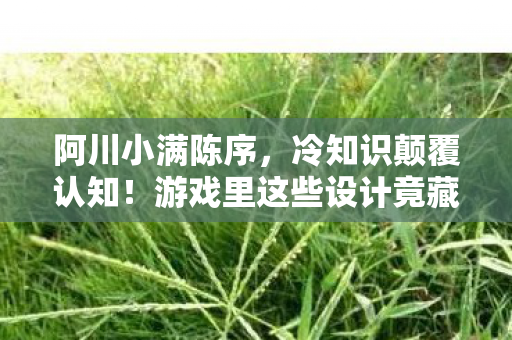 阿川小满陈序,冷知识颠覆认知!游戏里这些设计竟藏着目瞪口呆的秘密 阿川小满陈序,冷知识颠覆认知!游戏里这些设计竟藏着目瞪口呆的秘密