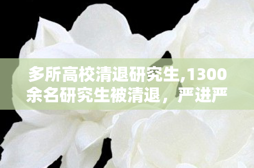多所高校清退研究生,1300余名研究生被清退,严进严出筑牢高等教育质量底色 多所高校清退研究生,1300余名研究生被清退,严进严出筑牢高等教育质量底色