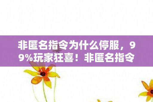 非匿名指令为什么停服，99%玩家狂喜！非匿名指令，这3个隐藏机制让我爽到拍桌！
