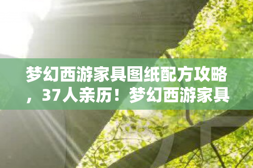 梦幻西游家具图纸配方攻略，37人亲历！梦幻西游家具图纸配方暗藏玄机？网吧老炮绷不住，我哭过八次