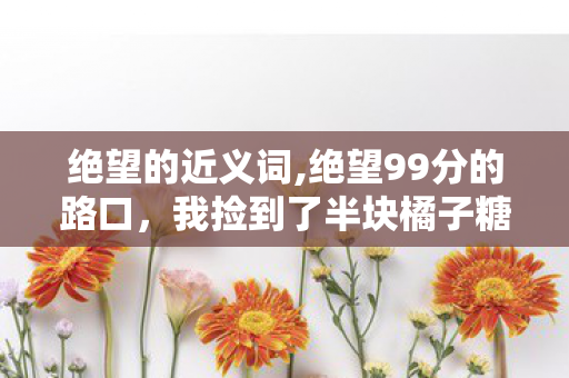 绝望的近义词,绝望99分的路口，我捡到了半块橘子糖