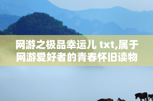 网游之极品幸运儿 txt,属于网游爱好者的青春怀旧读物