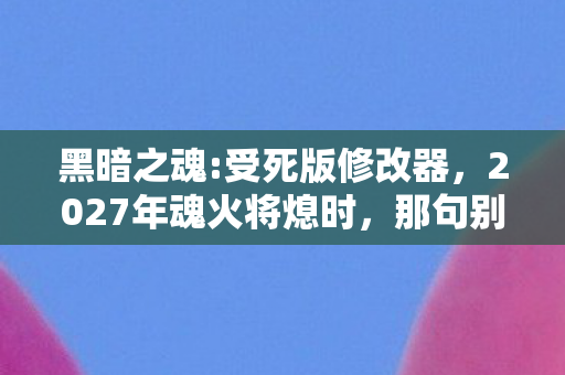 黑暗之魂:受死版修改器，2027年魂火将熄时，那句别走让我鼻子一酸，伏笔终成遗憾