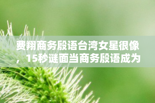 费翔商务殷语台湾女星很像，15秒谜面当商务殷语成为时代墓碑，2027-2034年玩家死亡时间线全曝光