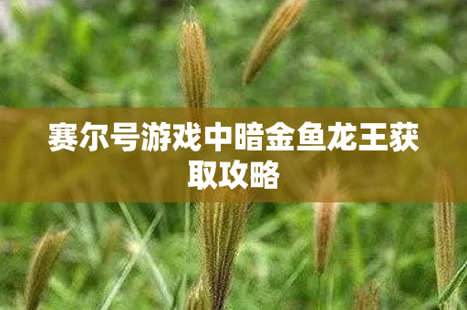 赛尔号游戏中暗金鱼龙王获取攻略图片