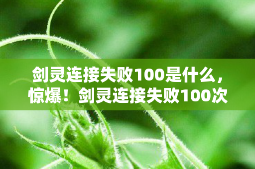 剑灵连接失败100是什么,惊爆!剑灵连接失败100次后,我竟解锁了隐藏的次元通道! 剑灵连接失败100是什么,惊爆!剑灵连接失败100次后,我竟解锁了隐藏的次元通道!