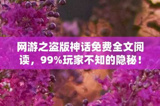 网游之盗版神话免费全文阅读，99%玩家不知的隐秘！网游之盗版神话里藏着多少扎心真相？