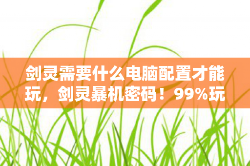 剑灵需要什么电脑配置才能玩，剑灵暴机密码！99%玩家不知的3080Ti隐藏帧数陷阱